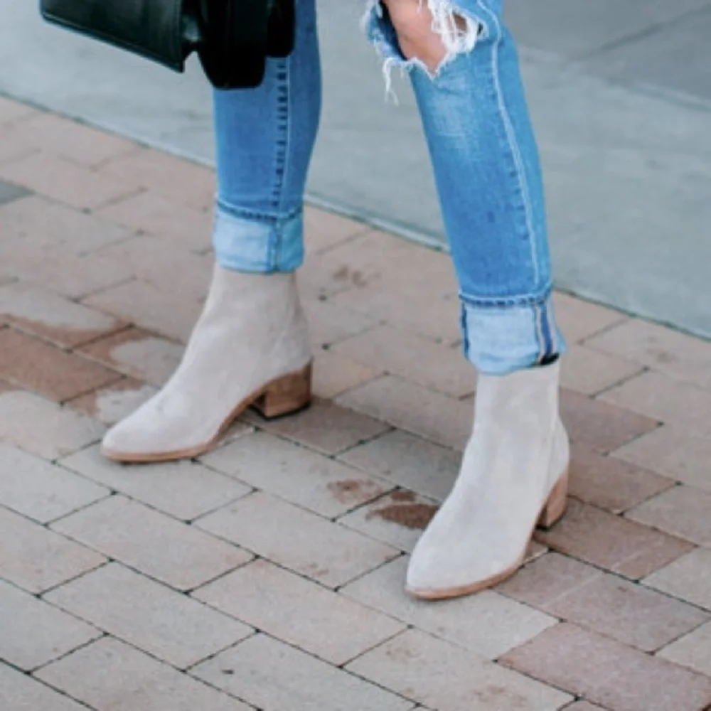 NWT Matt Bernson Beige Suede ankle boots Boho Booties Size 8 - Picture 8 of 15
